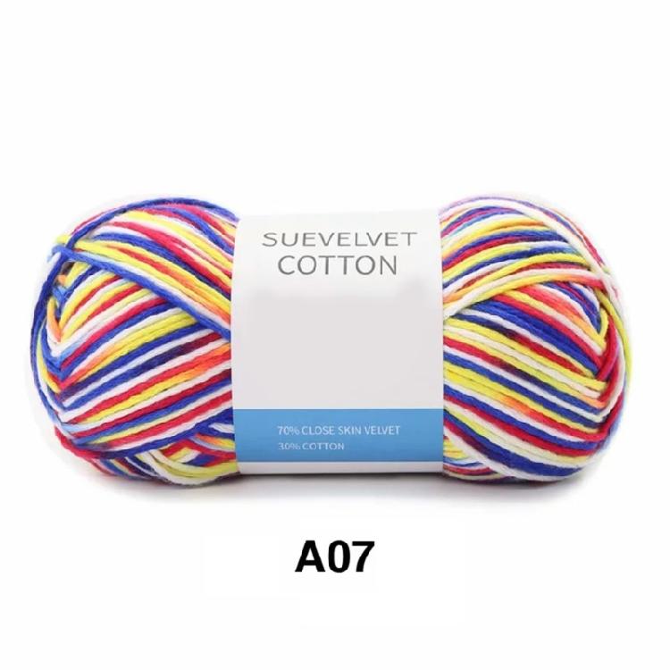 Mixed Color Cotton Yarn Handmade Hat Crochet Thread Supplies Knitting Yarns