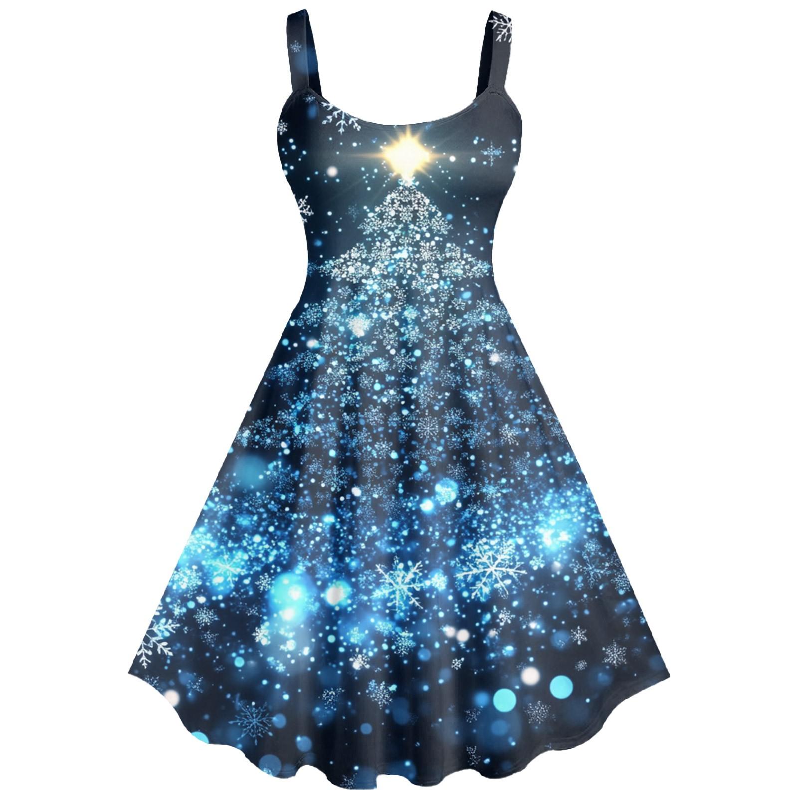 

Жіноча повсякденна модна різдвяна сексуальна ретро-сукня з підтяжками і великою спідницею XL