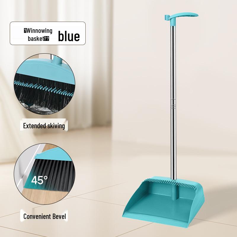 Soft Bristle Broom and Dustpan Set - Non-Stick Hair, Single Sweeping for Household Garbage