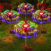 Luzes Solares LED de Fogo de Artifício para Exterior Decoração de Jardim Luzes de Fada Lâmpada de Gramado Dente-de-leão à Prova d'Água para Paisagismo de Jardim Decoração de Gramado