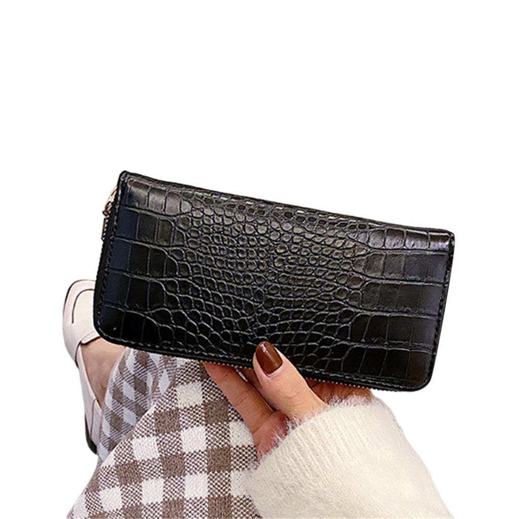 Elegant Women's PU Leather Wallet Multiple Card Slots Zipper Long Wallets Lady Purse Suitable for Everyday Use