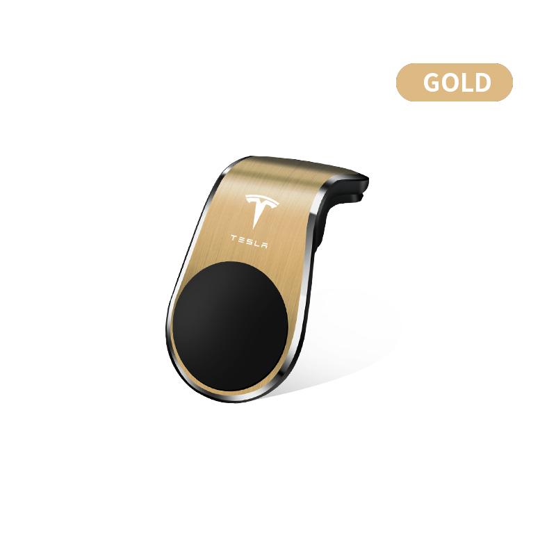 Car Magnetic L-shaped Car Dedicated GPS Phone Holder Emblem For Tesla Model 3 Model X S 2016-2023  Model Y Decals TM3 TMX