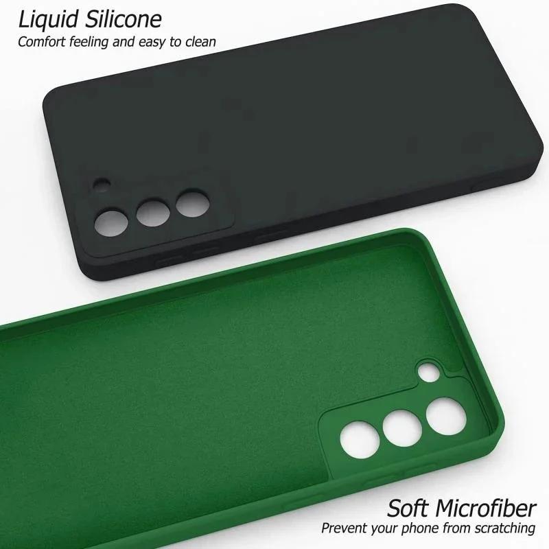 Lesklé měkké tekuté silikonové pouzdro na telefon Samsung Galaxy A04S A04E A14 A24 A34 A54 A23 A33 A53 A73 M13 M23 M33 M53 5G Ochranný kryt objektivu 4G