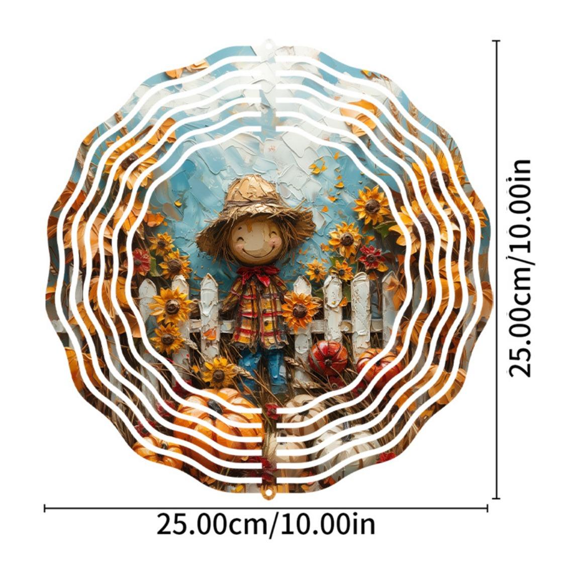 

Кинетический металлический ветряк Улыбающееся пугало Декор для сада на открытом воздухе Эффект парения Искусство Уникальный подарок для дома двора патио 01A