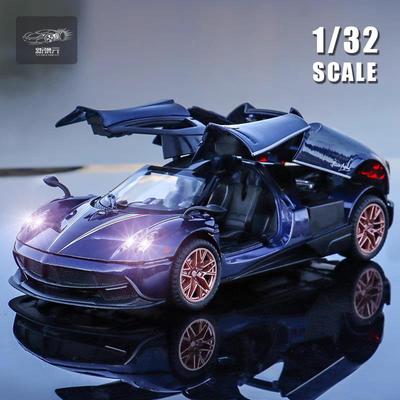 Pagani Huayra Dinastia Supercar Simulation Diecast & Toy Vehicles Sounds & Light Pull Back Car 1:32 Alloy Collection Model