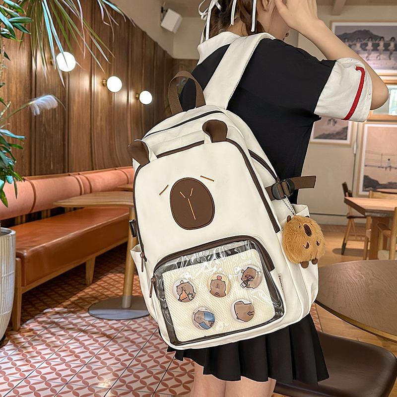 Large Capacity Backpack Student Cartoon Schoolbag Children Lightweight Backpack
