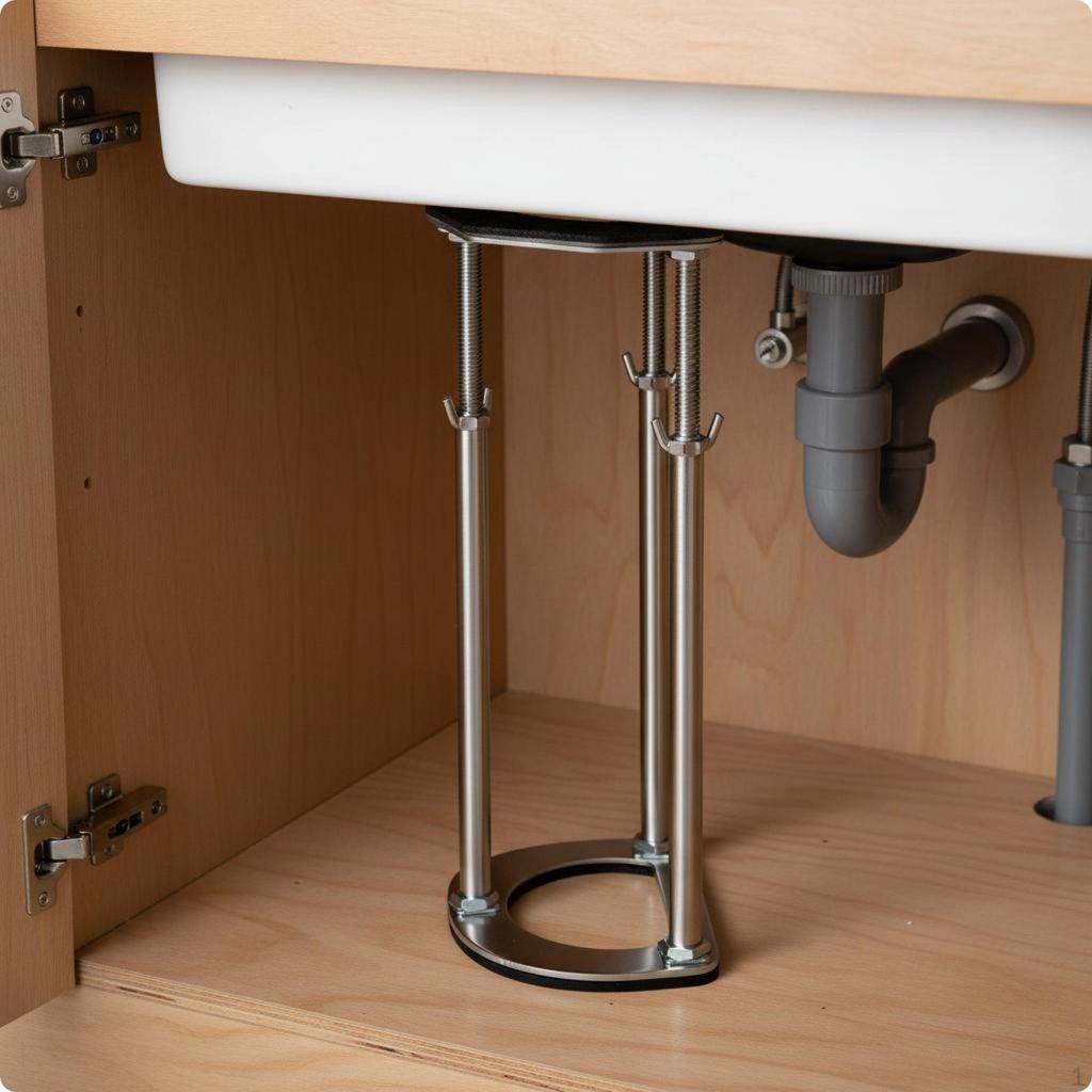 Undermount Sink Support Bracket HeavyDuty Adjustable Legs Drill Installation Telescopic