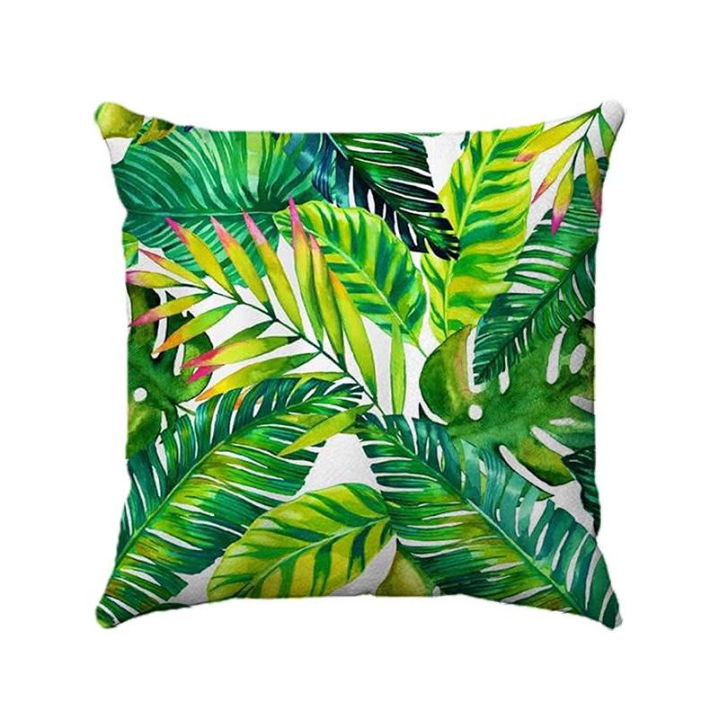 Nordic Tropical Plants Digital Printing Short Plush Pillow Covers Decorative For Car Sofa Office Cushion Cover Home Goods
