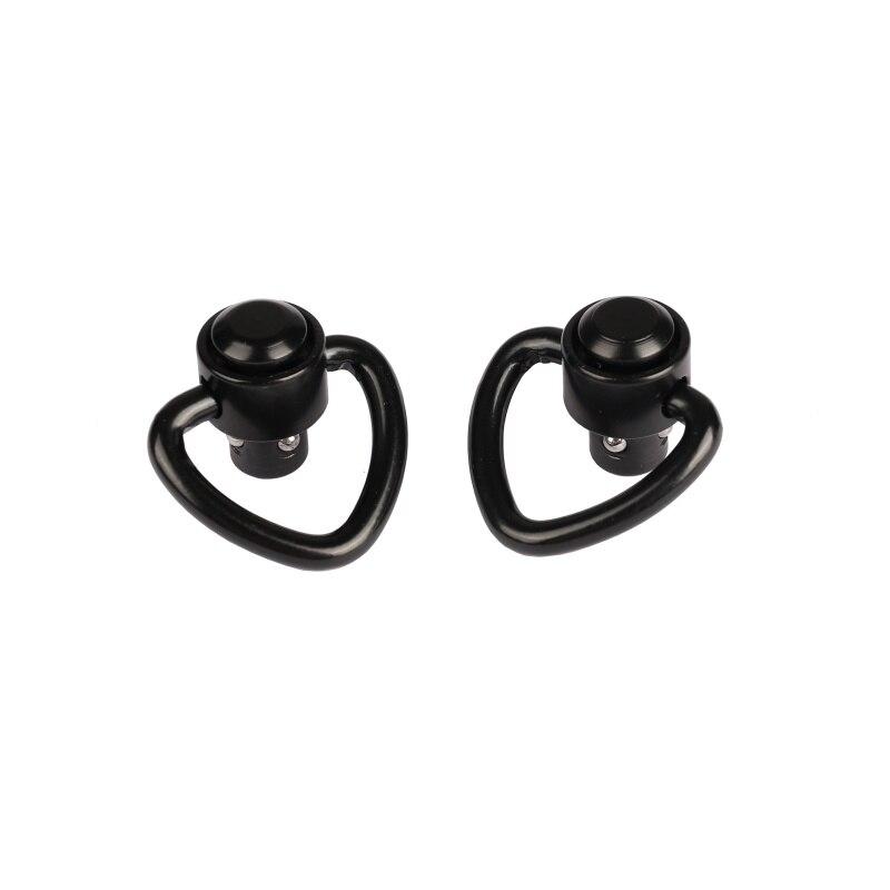 Aluminum Alloy Sling 2PCS Black A Push Button QD Release Sling Swivel Mount Ring With a Sling Swivel Mount