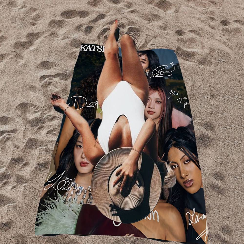 Group K-Katseye K-Pop Microfiber Blanket Quick Drying Beach Towels Oversized Printing Super Absorbent Pool Towel Blanket