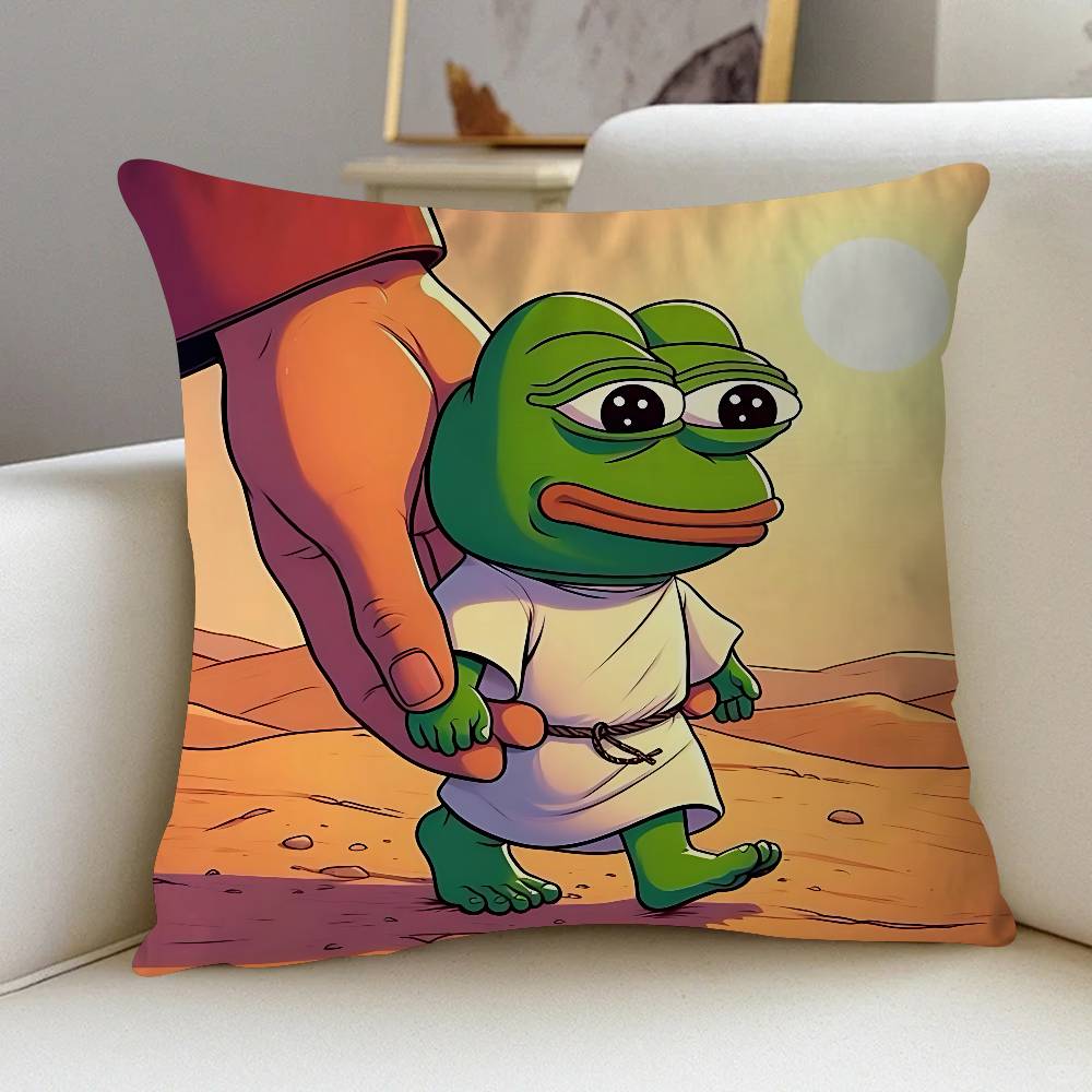 Cartoon P-Pepe The Frog 45*45cm Cushion Cover Pillow Cover Decor Pillowcase Home Pillowcase For Couch Pillow