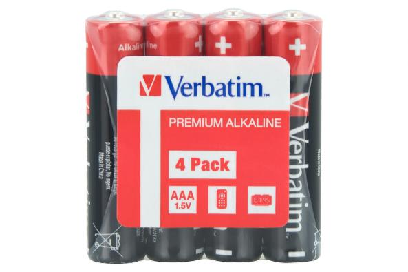 Verbatim 49500 Alkaline Batteries AAA LR03 (4 pcs/Pack)