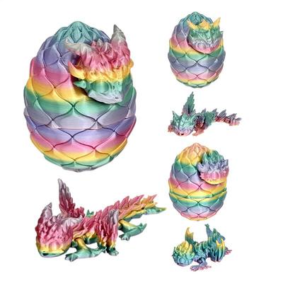 3D Printed Dragon Egg 3D Printed Dragon Figurine In Dragon Egg Creative Articulated Dragon Fidget Toys for Adults Kids Executive