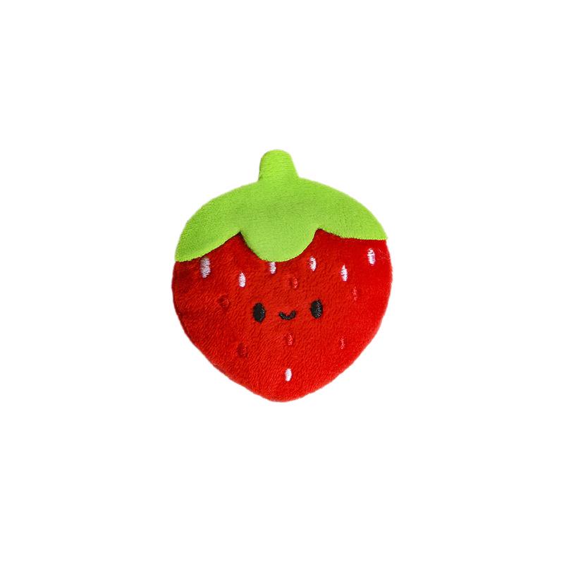 Cartoon Fruit Plush Brooch & Hair Clip: Strawberry, Pear, Watermelon