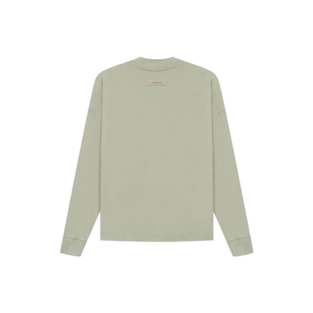 Fear of God Essentials SS22 Long Sleeve Tee With Chest Flock Logo Men Tops Seafoam Grey-Green FOG-SS22-144