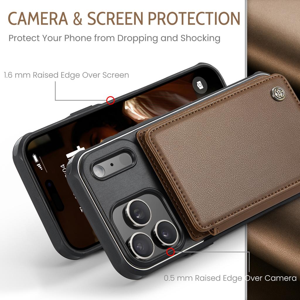 Luxury Magnetic Flip Card Solt Leather Case For iPhone 17 Pro Max 16 Plus 15 Plus 14 13 12 11 Slim Stand Shockproof Bag Cover