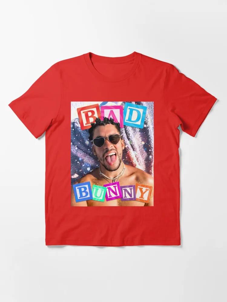 

Singer Bad Bunny Classic Essential TShirt 2026 Summer Unisexs Womens Luxury Fashion Street Wear Y2K Cotton Oversized Tshirt S