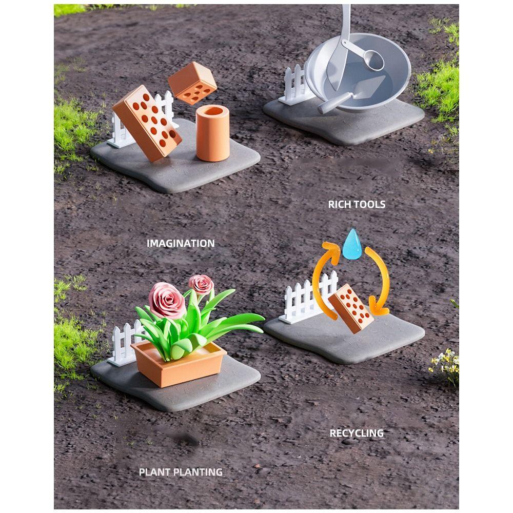 Multicolor Simulation Brick Houses Kit Plastic Assemble Toy Educational Toy