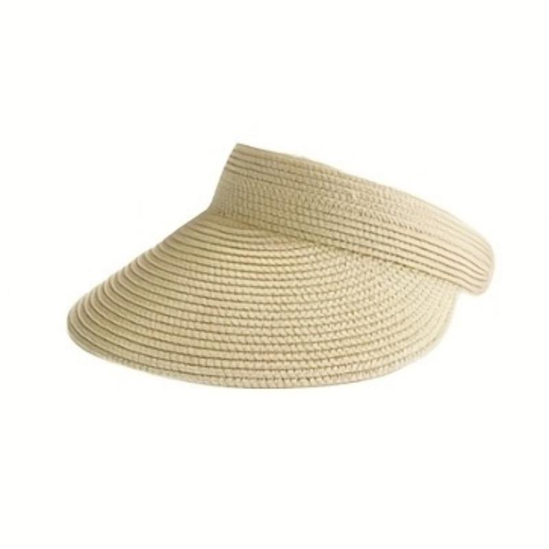 Summer Straw Sun Hat with Wide Brim for, Beach Hat That Can Be Rolled up for Ponytails, Travel Sun Hat