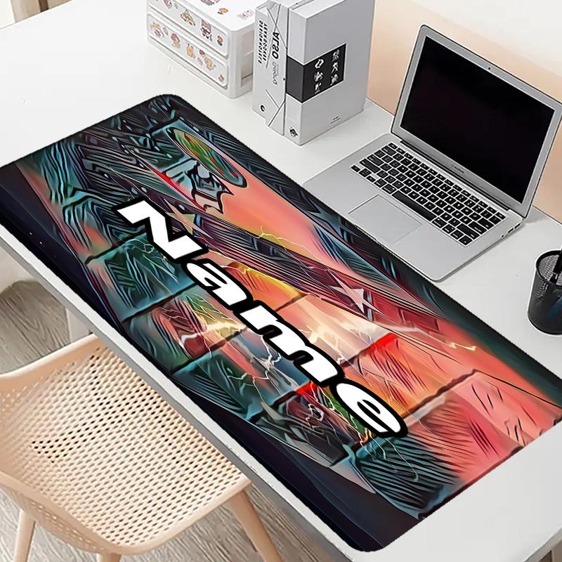 Custom Name Personalized football team Pattern Mousepad, Laptop PC Desk Mat, Decorative Desk Mat for Home Keyboard Pad Gift