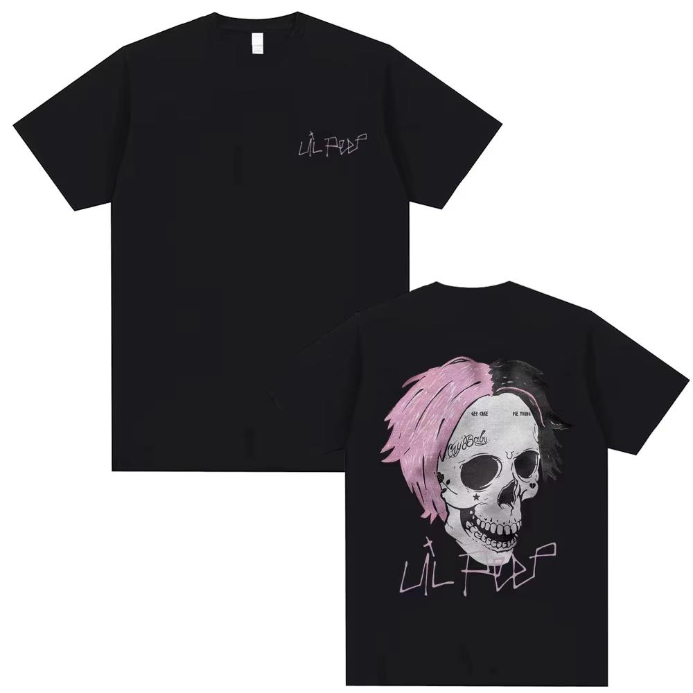 Rapper Lil Peep Mens Pure Cotton Shirt Y2k Fashion Album Graphic Oneck Unisex Shirt Summer Hip Hop Fashion High Quality Top