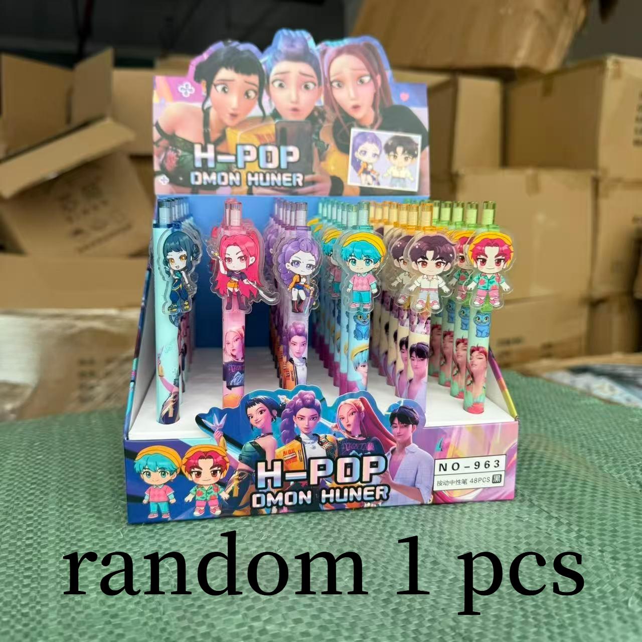 

hot K-POP Demon Hunters Cute Gel Pen 0.5mm Acrylic Patch Retractable Pen Aesthetic Student Stationery Prize and Lovely Gift NO-0963