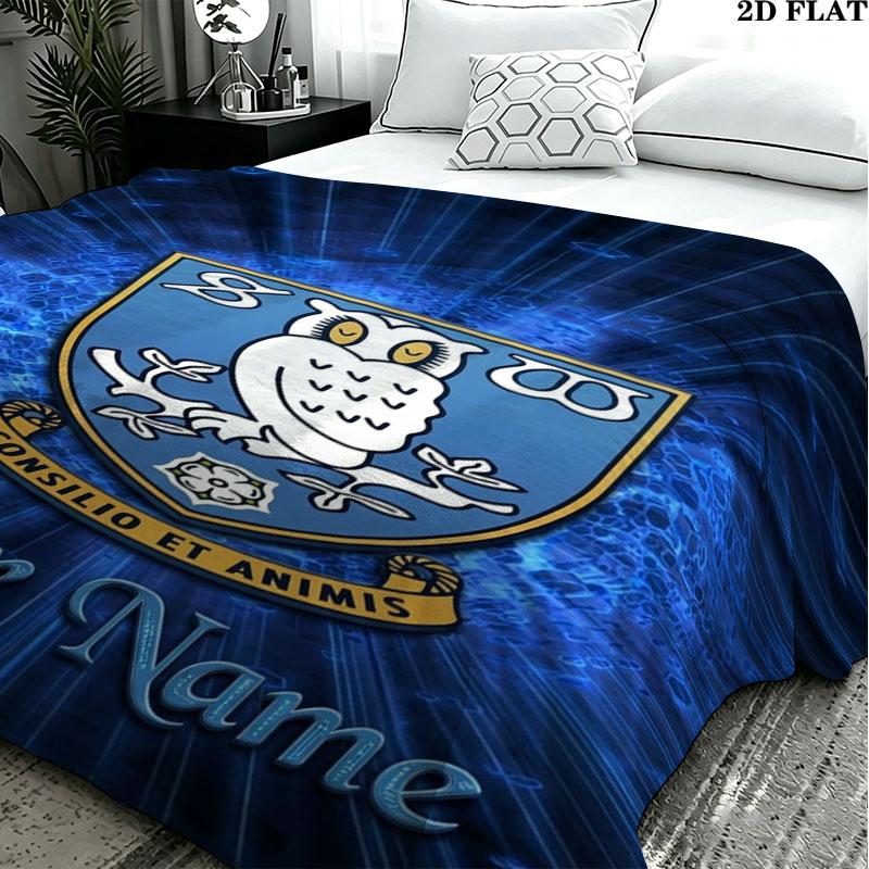 1PC Sheffield Wednesday Football Club Custom Name Patterned Flannel Blanket Suitable For All Seasons for Home Decor Warmth and Comfort Gifts Holiday P
