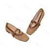 Fashion Niche Mesh Ballet Style Women's Shoes Spring 2025 New Style Breathable Hollow Retro Flat Sole Sandals Elegant Fishing Net Shoes