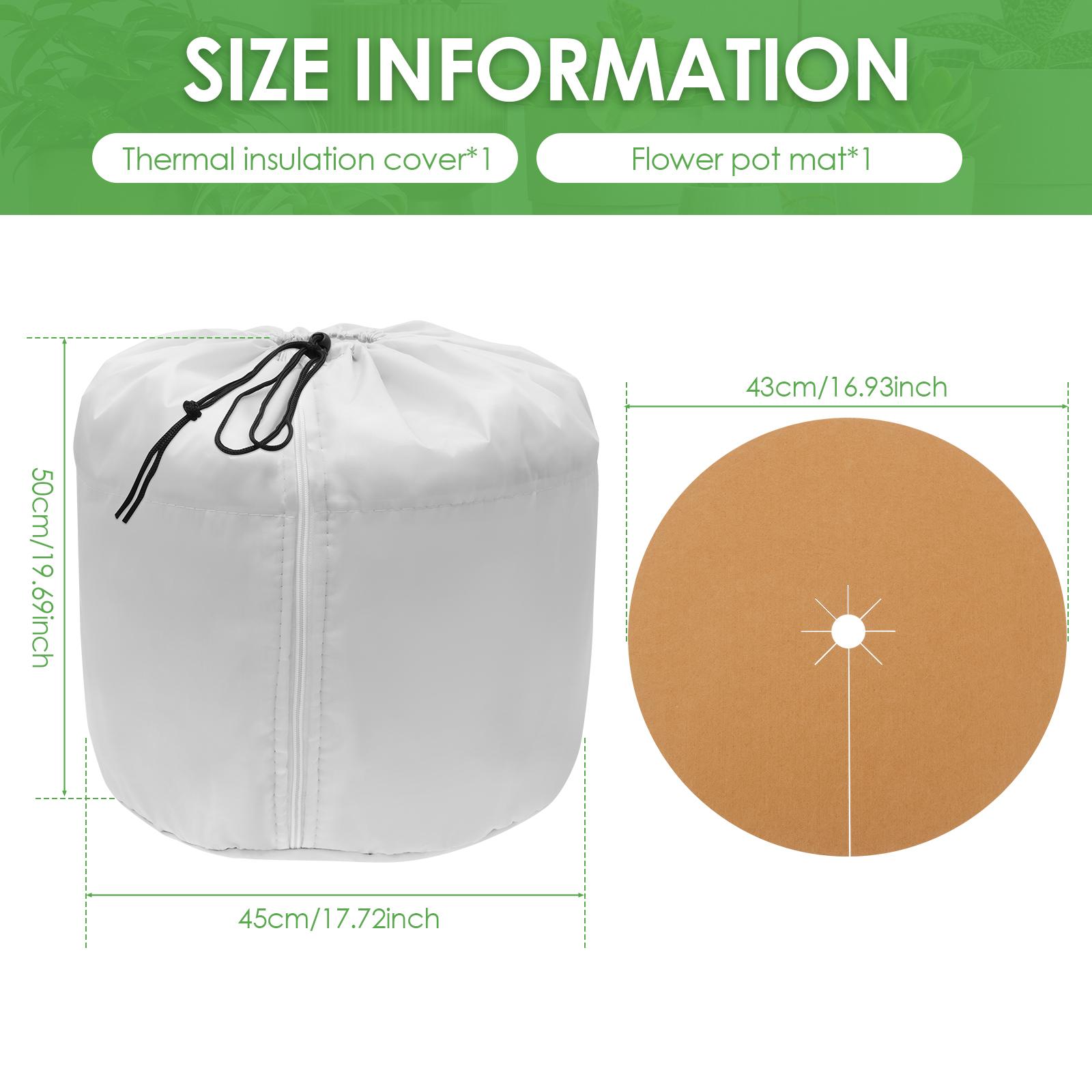 

Winter Plant Pot Cover 50x45CM Thickened Flower Pot Cover with Felt Disc Diameter 43cm Outdoor Frost Protection Cover for Garden