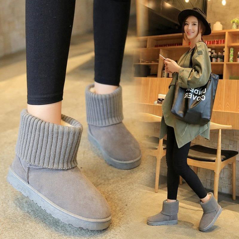 Directly from the Manufacturer Winter New Wool Mouth Snow Boots Women's Short Boots Two Wear Velvet Short Cotton Shoes Wholesale Women