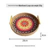 Nordische Handgefertigte Rattan Gewebte Florale Print Runde Griff Frühstückstablett
