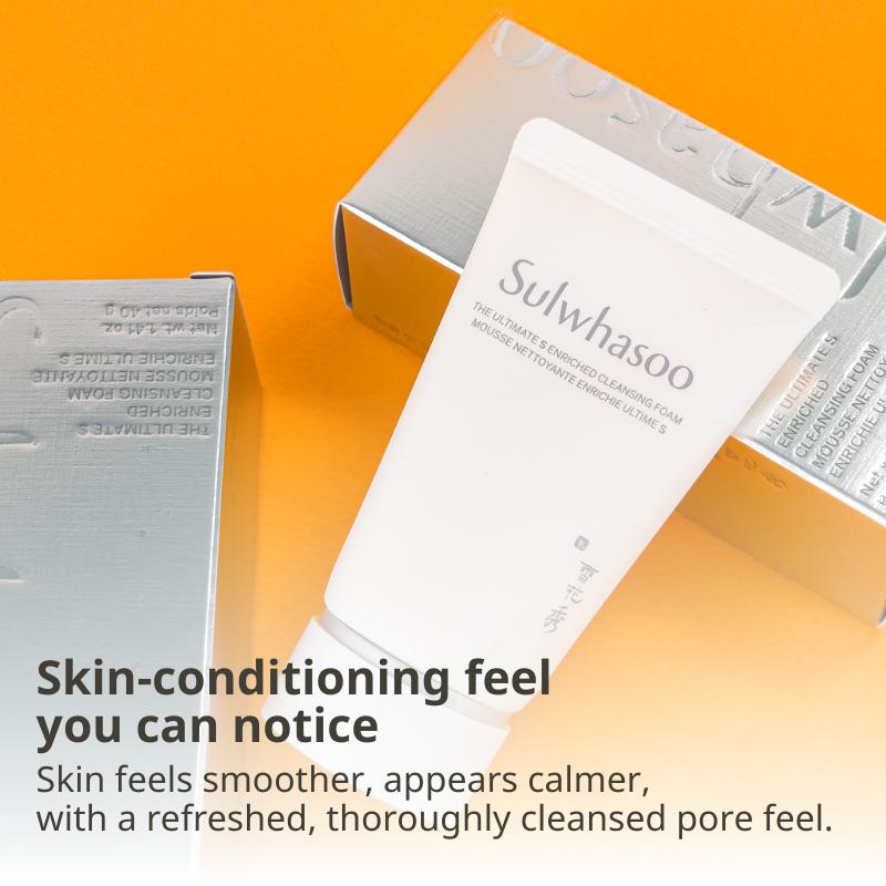 Sulwhasoo The Ultimate S Enriched Cleansing Foam 40g+40g (80g, 2.82 Fl Oz)