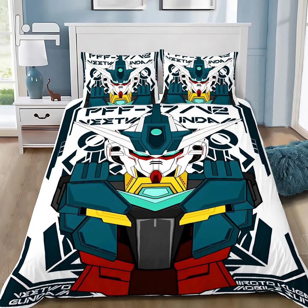 Soft Duvet Cover Pilowcase Mecha GundamS Beding Set Anime Adult People Boy Girl Bedrom Decoration Children Gift Single Double Large Sized Dimensions