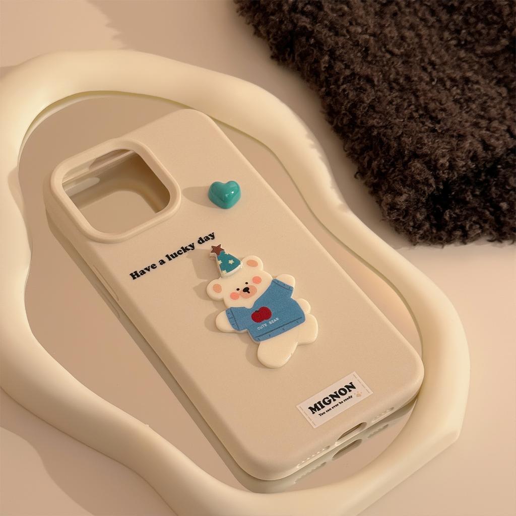 Three dimensional Love Animal Cartoon Apple 17 Mobile Phone Case 15 Niche Iphone14pro Max Suitable for 13 Soft