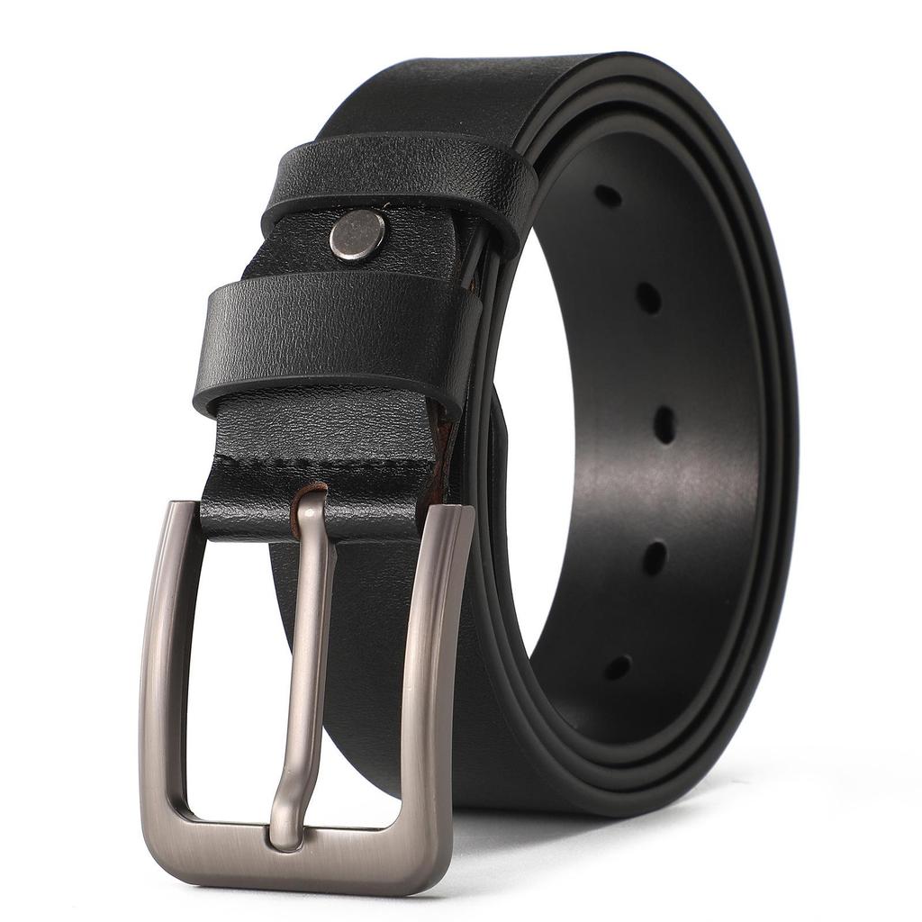 Men's Vintage Cowhide Decorative Business Belt - Versatile and Stylish for Fashionable Denim Pants
