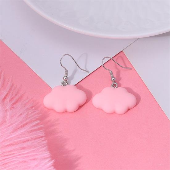 1 Pair Hook Earrings Cartoon Cloud Lovely Candy Color Dangle Earrings for Daily Wear