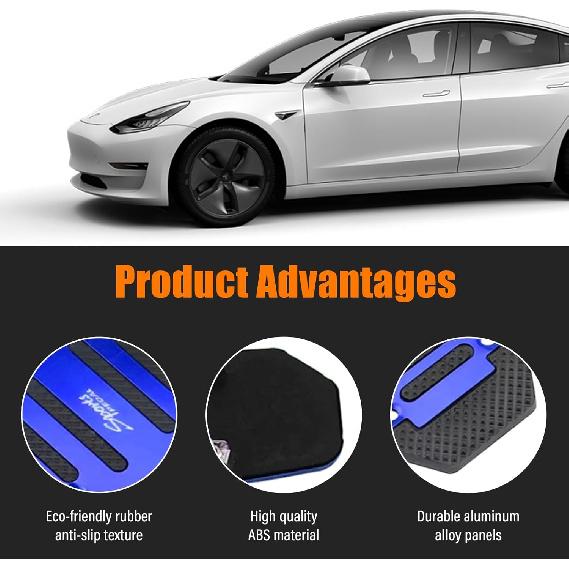 Ziciner 3PCS Non-Slip Car Pedal Pads, Manual Gearbox Gas Pedal Brake Pedal Cover, Aluminum Alloy Brake Gas Clutch Pedal Kits, Universal Replacement