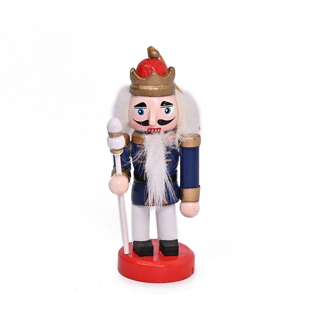 4 Pieces Christmas Wooden Nutcracker Ornament Wood Standing King Figurines Holiday Table Shelf Display Toy Home Decor