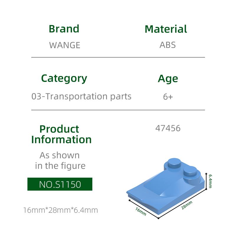 Non-Toxic 91Pcs/Lot No.47456 Wedge Curved 2 X 3 X 2/3 Block Moc Color Accessories Compatible With Brick Diy Children'S Toy Assembly Parts