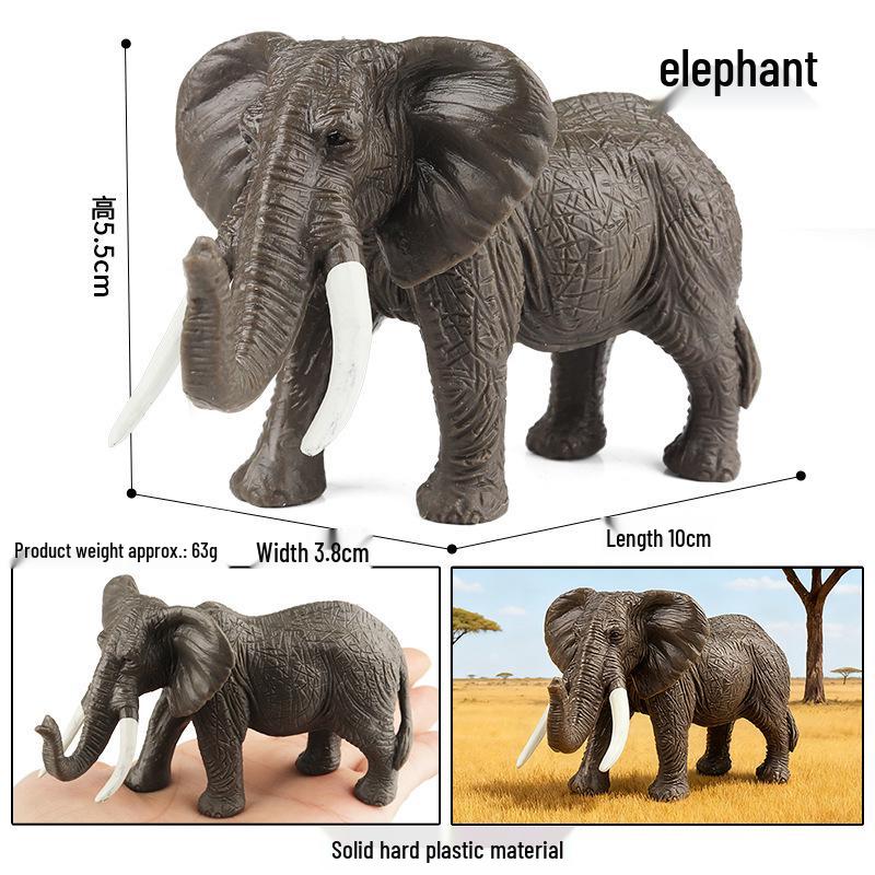 Wildlife Elephant Simulation Toy: African & Asian Elephant Model for Children