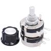 TWTADE /WTH118-2W 4K7 Ohm Dual Gang Potentiometer Carbon Linear Variable Turn Rotary Potentiometer + A03 Knob