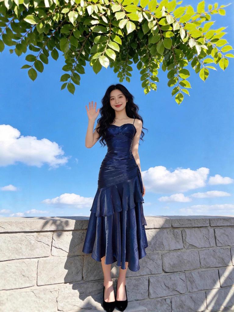 Seaside Flowy Tiered Ruffle Beach Dress - French Fairy Style Camisole Maxi