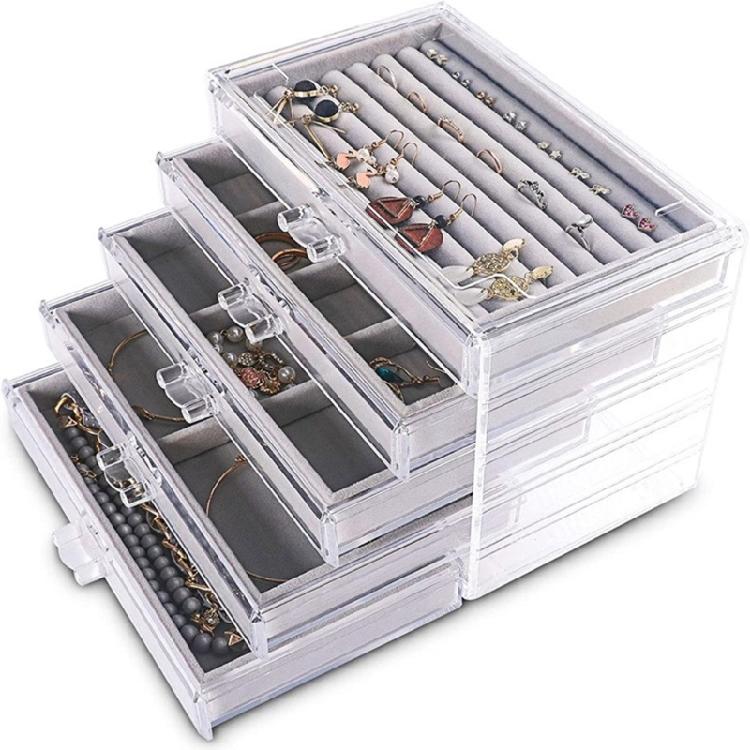 Space Saving Acrylic Makeup Storage Drawers Multi Drawer Acrylic Organizers for Neat Storage of Cosmetics and Jewelry
