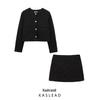 2024 Winter Women's Fashion: European & American Style Short Jacket & Skirt Set