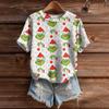 Women's Cute Sweater Knitted Fashion Casual Round-neck Short-sleeved  Cozy Print Top
