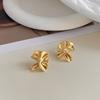 Minimalist Wrinkled Flower Stud Earring for Women Irregular Punk Metal Artistic Stud Earrings Simple Personality Daily Jewelry