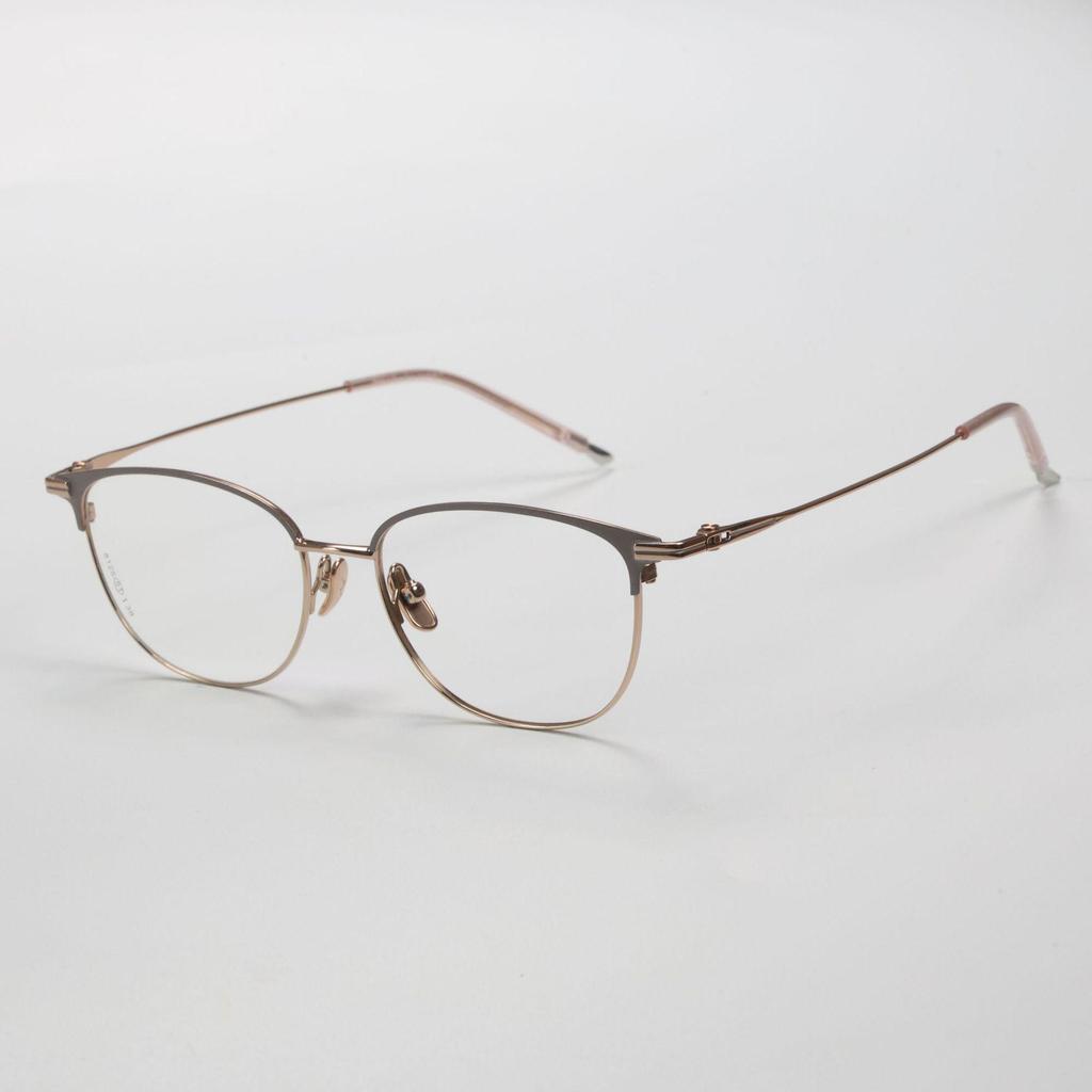 Women's Fashionable Pure Titanium Myopia Glasses Frame, Thin Eyebrow Design - Fits Prescription Lenses, Style 8125