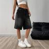 Summer Women's Denim Shorts High Waist Knee Length Loose Pants Wide Leg Loose Denim Shorts with Pockets