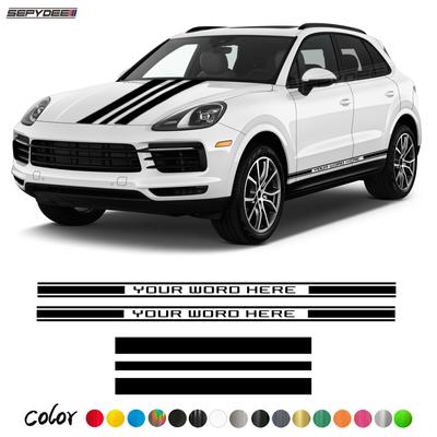 Bilpanser Panser Sideskjørt Klistremerker for Porsche Cayenne 2006-i dag Auto Karosseri Stripe Sett Tilpassede Vinyl Dekaler Tilbehør