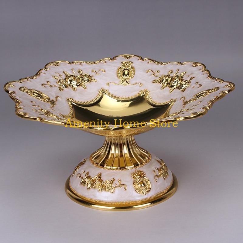 F26C Fruit Tray Trinket Dish Plate Tea Tray Elegant Candy Plate Vintage Fruit Plate Dessert Storage Tray Home Decoration